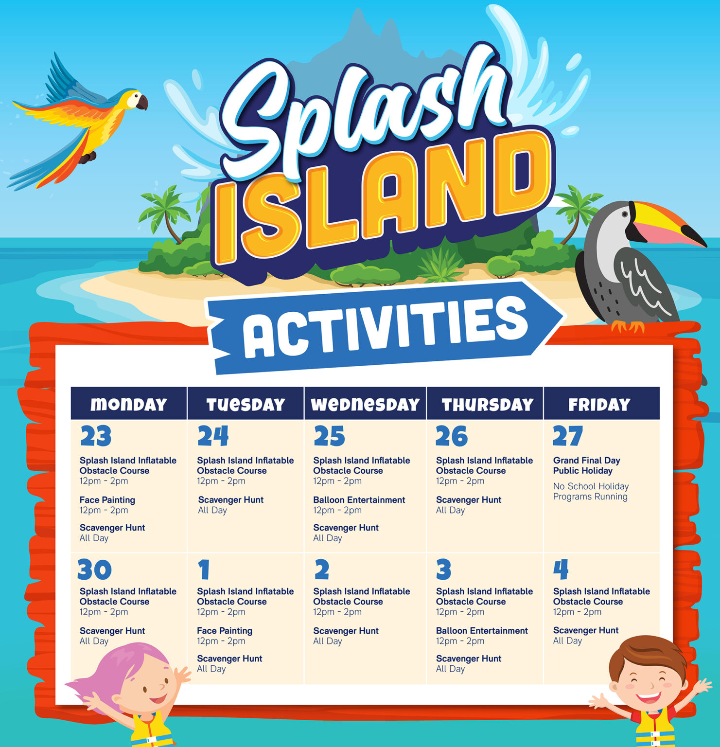 Explore PARC's Splash Island these September school holidays! PARC